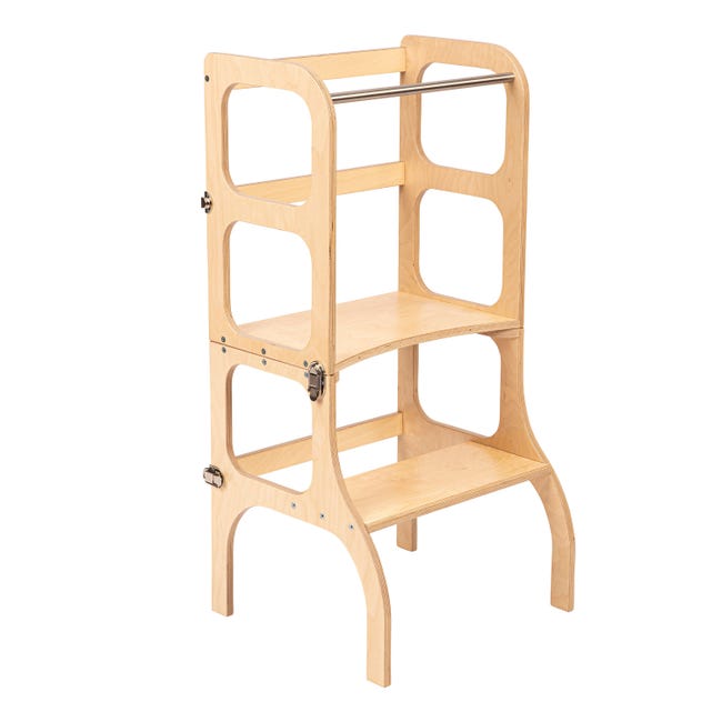 Woodandhearts Tour Montessori avec table – Chaise de cuisine pliable pour  bébé – Tour d'aide – Marchepied – Tour d'apprentissage (bois naturel) :  : Produits Artisanat