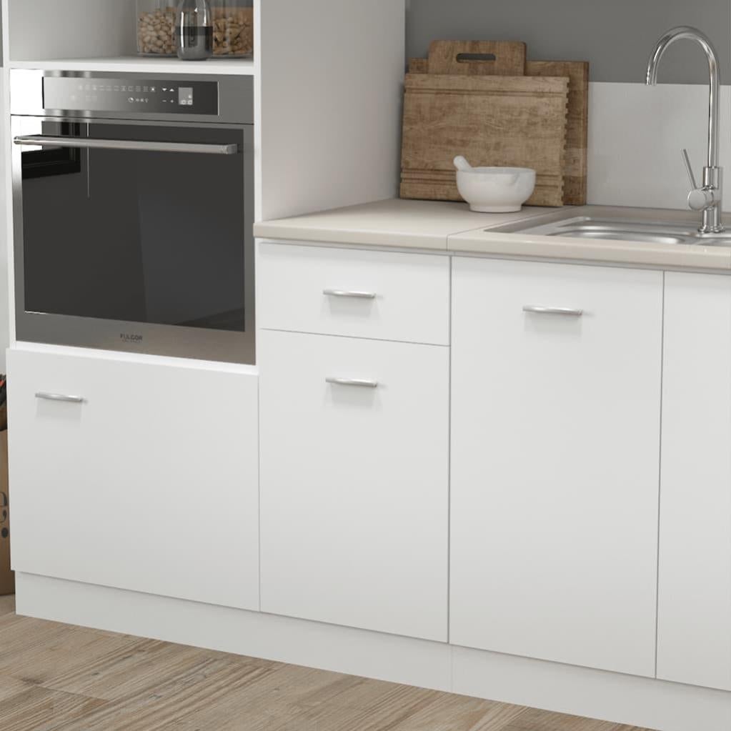 Mobile Da Cucina VidaXL In Truciolato – 50 X 46 X 81,5 Cm, Colore Bianco, Con 1 Cassetto E 2 Ripiani, Da Montare