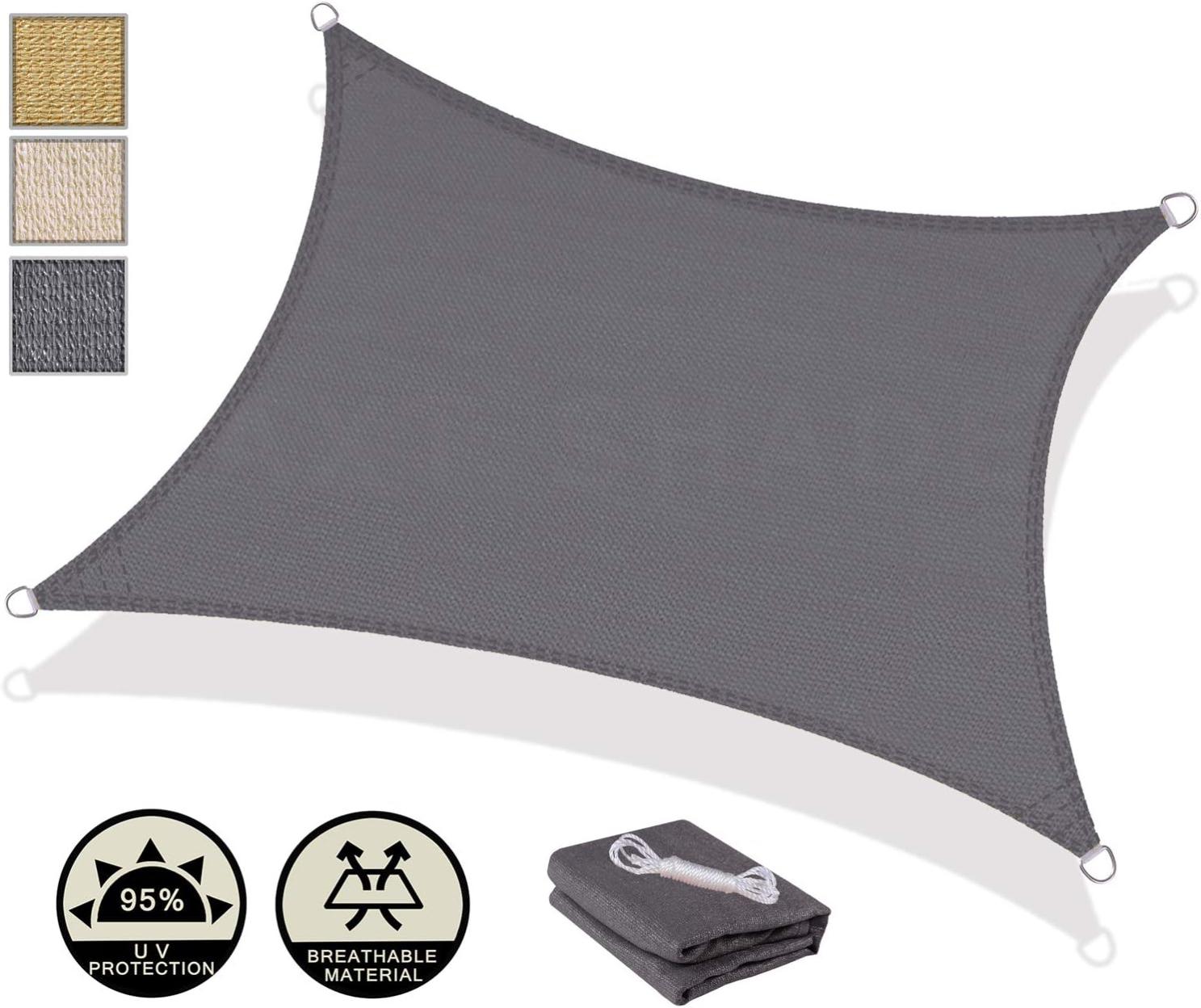Filet D'ombrage 95% UV 5x7m Marron - Pour Terrasse, Jardin, Patio - Toile Respirante Résistante Au Soleil