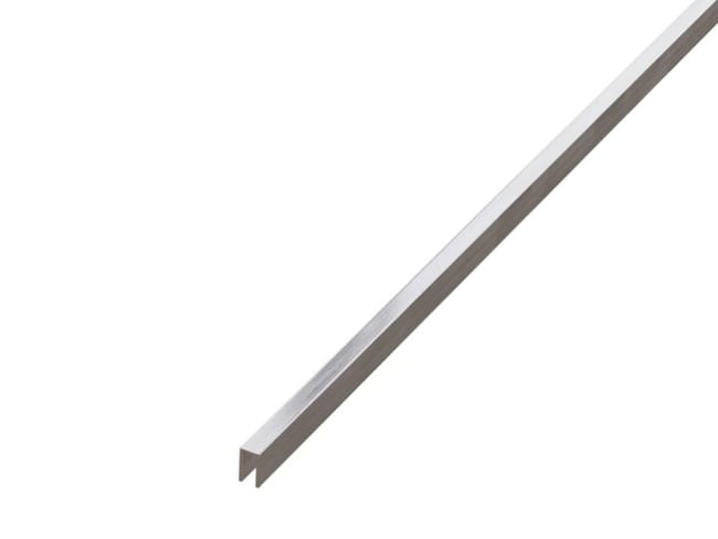 Perfil rectificado de acero inoxidable en U 244cm X 5mm X 9mm - plata ...