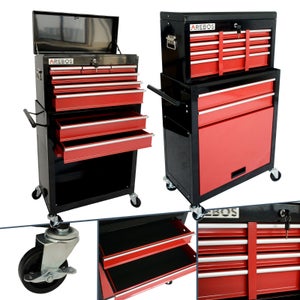Coffre à outils CRAFTSMAN, 8 tiroirs, 52 po x 16 po x 24,5 po, rouge et noir