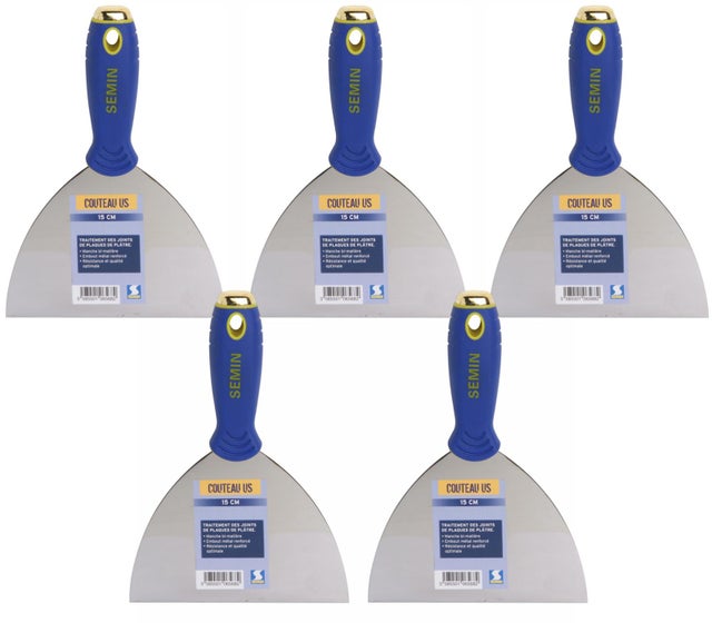 Lot de 5 couteaux US à enduire Semin - 15 cm