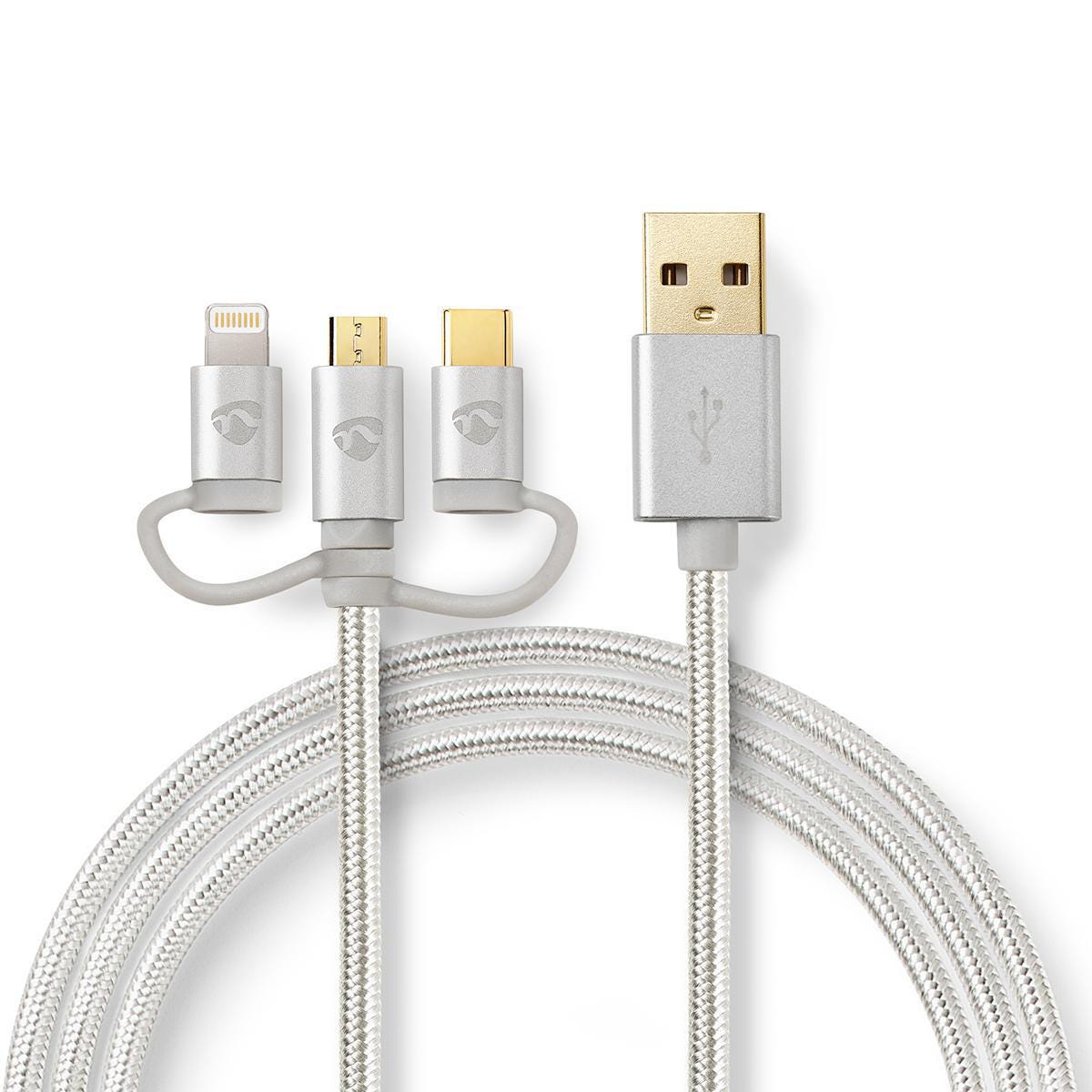 Ensemble de Câbles de Synchronisation, de Charge et de Prise en Charge AV  3-en-1 Adaptateur Type-C Adaptateur Lightning Câble USB-A Mâle vers USB  Micr