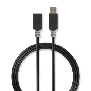 Câble USB KOMELEC Rallonge USB 3.0 noir 2m