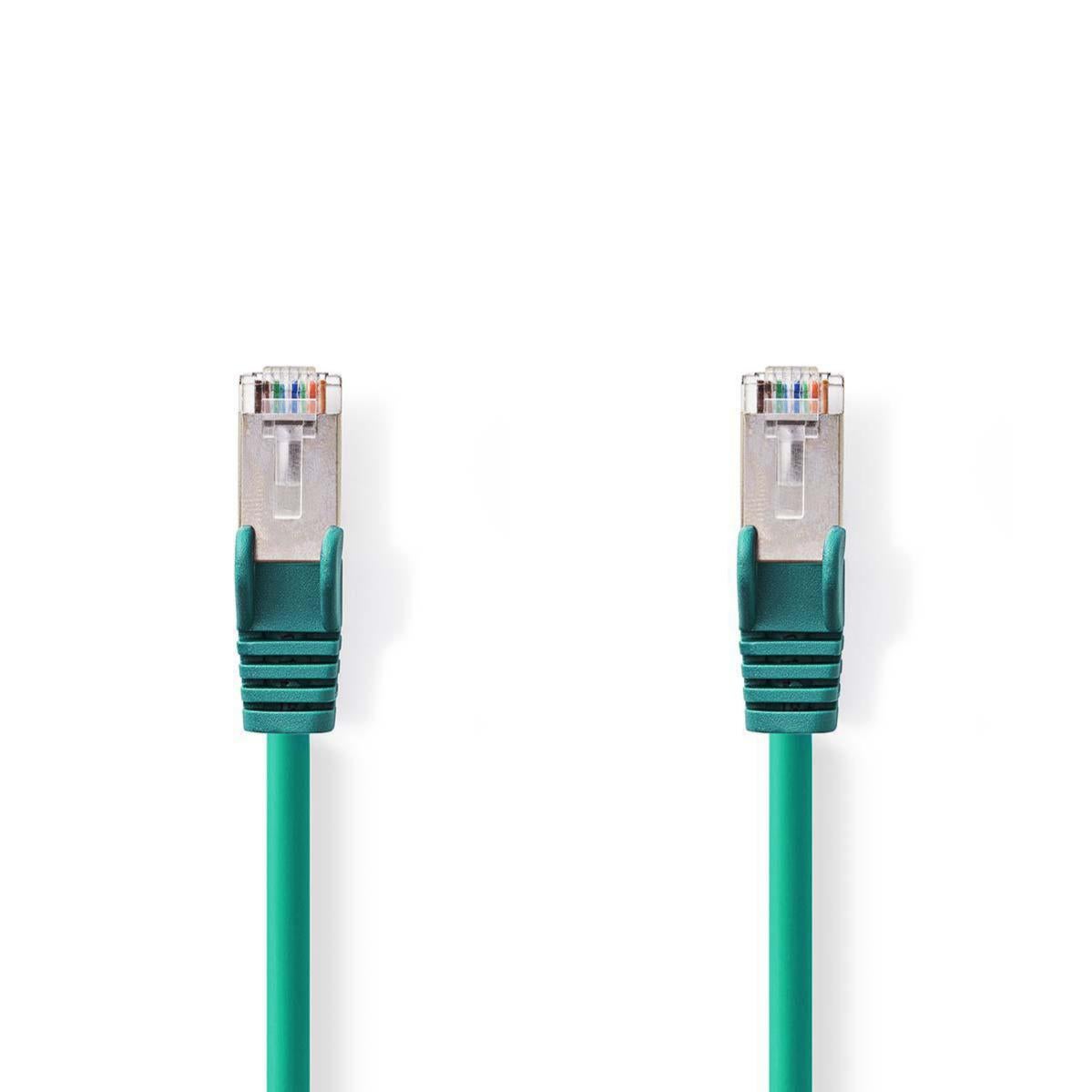 Lot De 5 Câbles Réseau Ethernet Cat 6E FTP 3mètres - RJ45, Vert - Pour Connexion Haute Vitesse Blindée