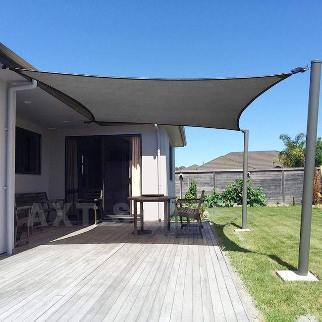 Toldo Vela de Sombra Rectangular 2,5x4m Protección Rayos UV y HDPE  Transpirable para Exterior Terraza Patio Jardín-Gris