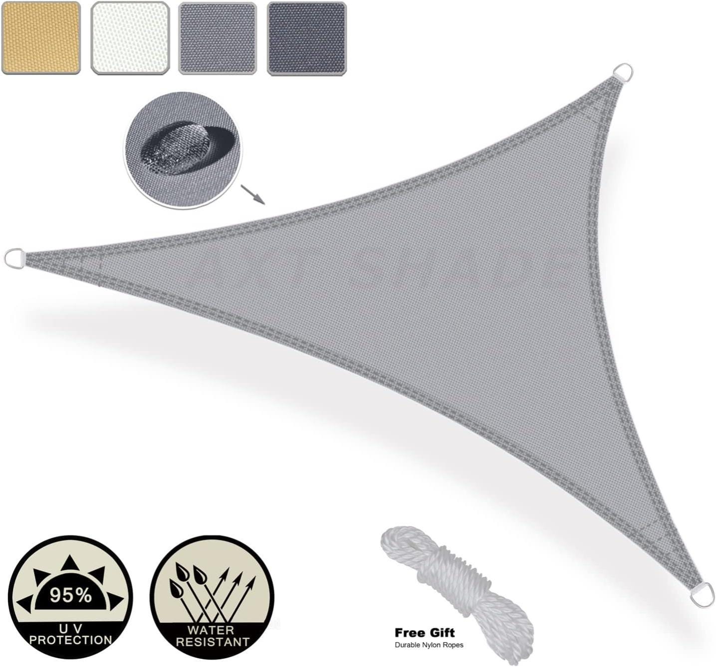 Toboli Vela ombreggiante triangolare 5x5x7m, grigio Toboli Vela ombreggiante triangolare 5x5x7m, grigio
