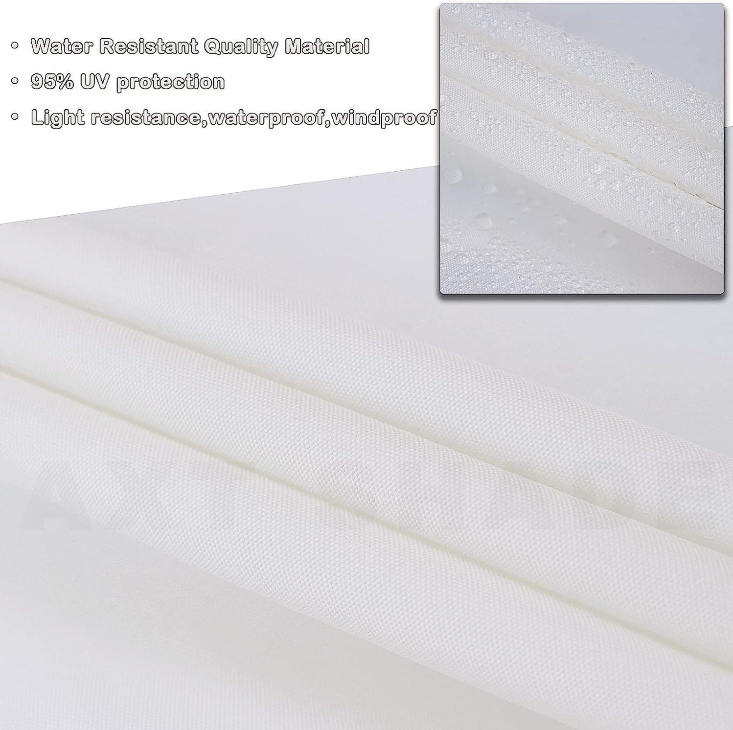 Voile d'ombrage imperméable triangulaire 5x5x7m Protection Rayons UV pour Extérieur Terrasse Patio Jardin-Crème - 2