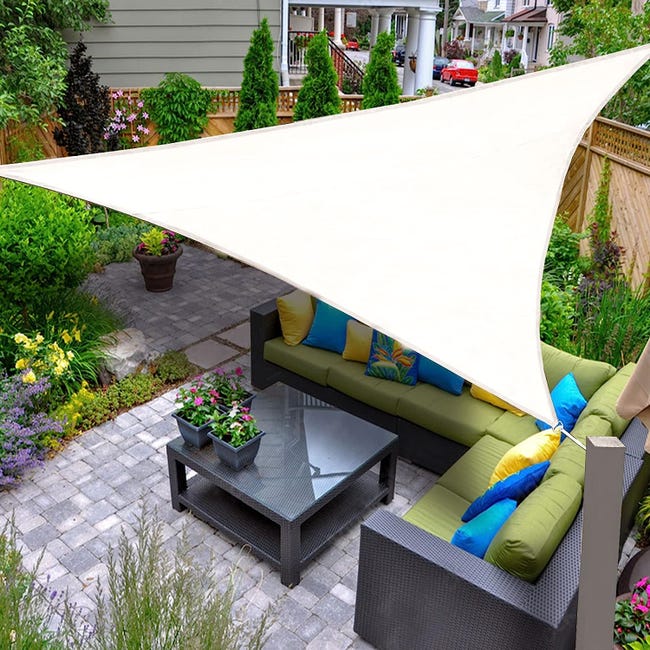 Escultura Imperativo Retirada Toldo Vela de Sombra Impermeable Triangular 5x5x7m Protección Rayos UV para  Exterior Terraza Patio Jardín-Crema | Leroy Merlin