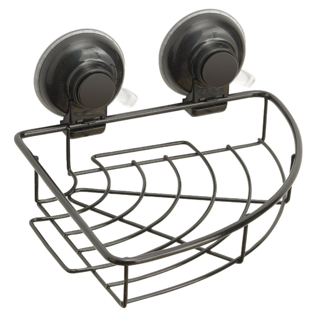 Portaoggetti Angolare Per Doccia Lilyvane - Asta A Tensione In Acciaio Inox Da 56 A 317 Cm - 4 Ripiani In ABS Antiruggine