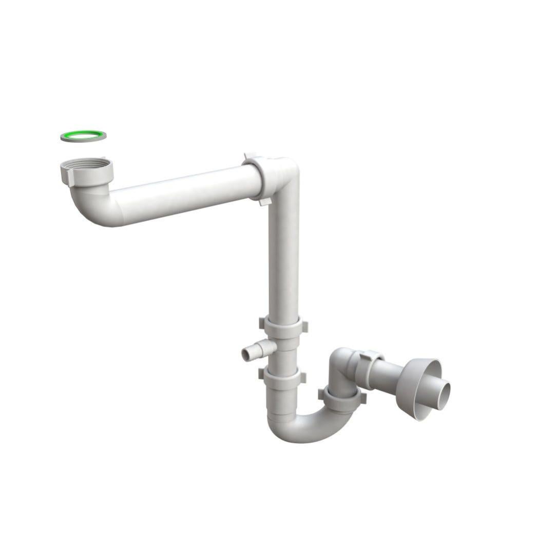 Sifone Lavello Salvaspazio - Estensibile Da 380 A 930mm Per Cucina E Bagno