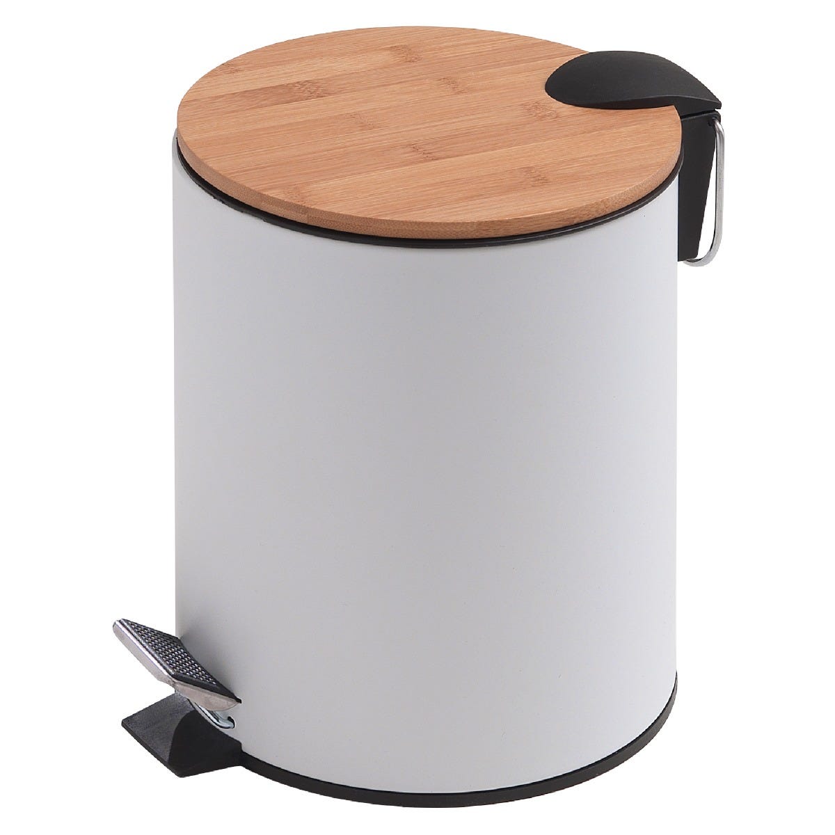 Omabeta Cubo de basura con pedal de 5 litros, cubo de basura de acero  inoxidable fácil de mover con tapa para baño, suministros de cocina, color