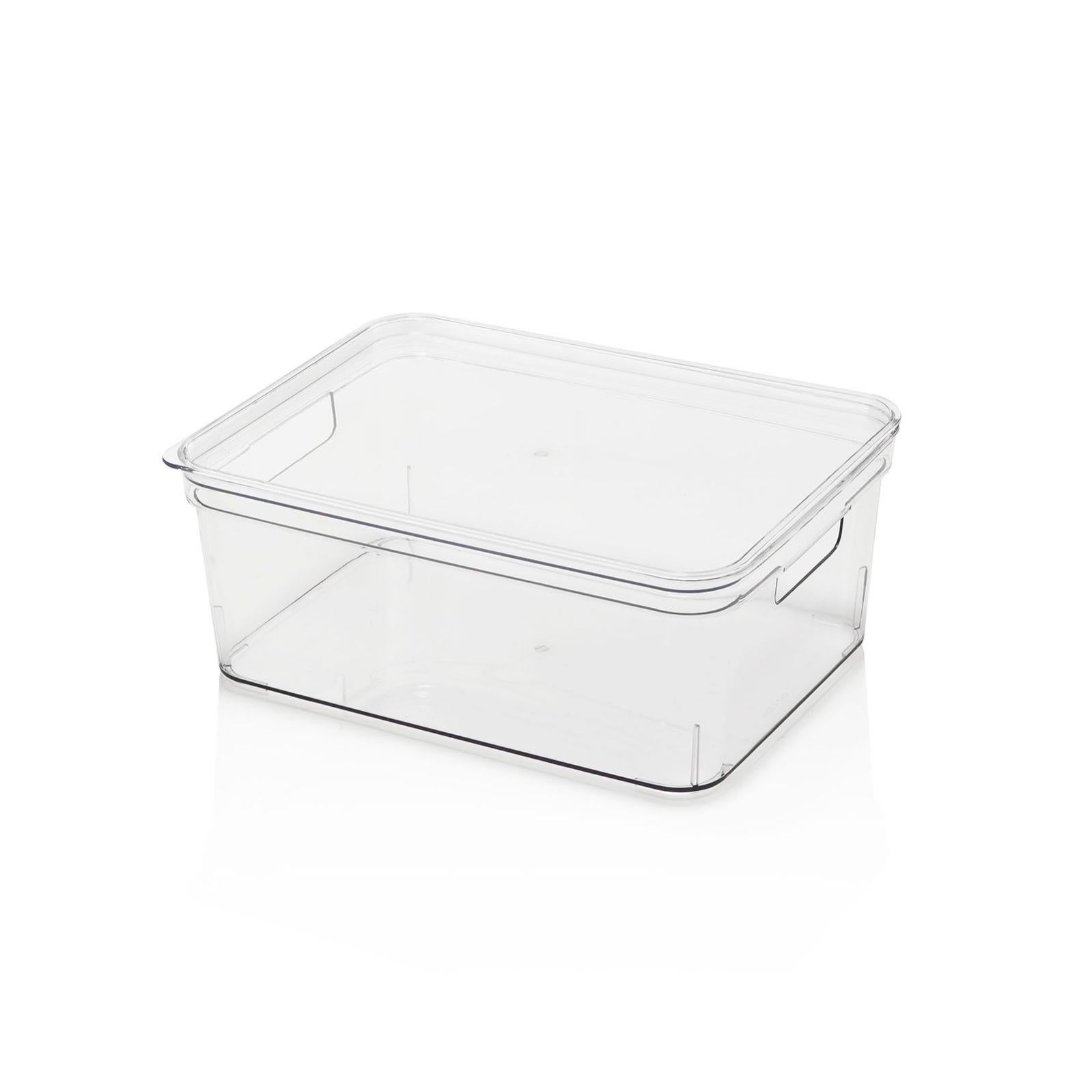 Récipient Alimentaire Carré Avec Couvercle En Silicone - 14x14x5 Cm - Passe Au Micro-ondes Et Congélateur - Transparent - Stockage Fruits, Légumes, Plats - 2