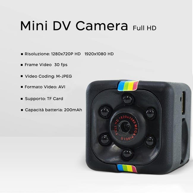 Mini Videocamera Nascosta Micro Telecamera 1080P HD SQ11 con Visione  Notturna