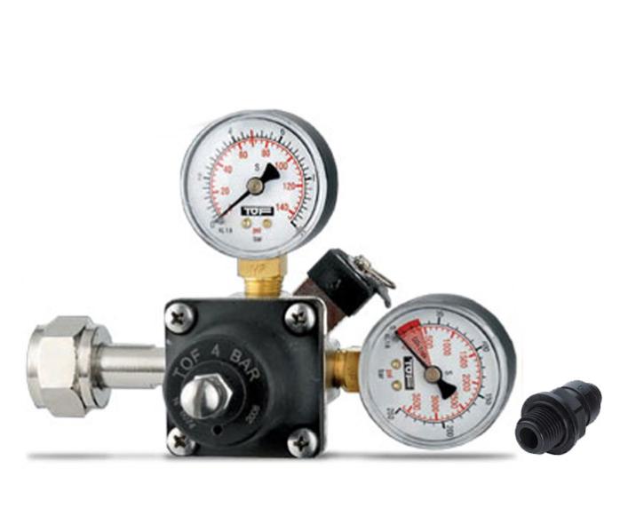 Kit Adattatore Per Ricarica Bombola CO2 Con Tubo 36 Pollici - Manometro E Guarnizioni, Filetto W21.8-14 - 2