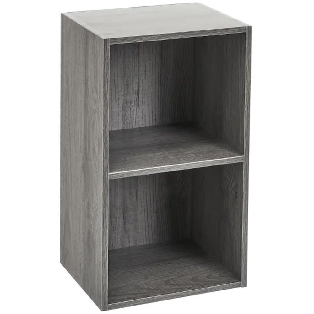 Libreria Scaffalatura 2 Ripiani Salvaspazio in Robusto MDF Grigio