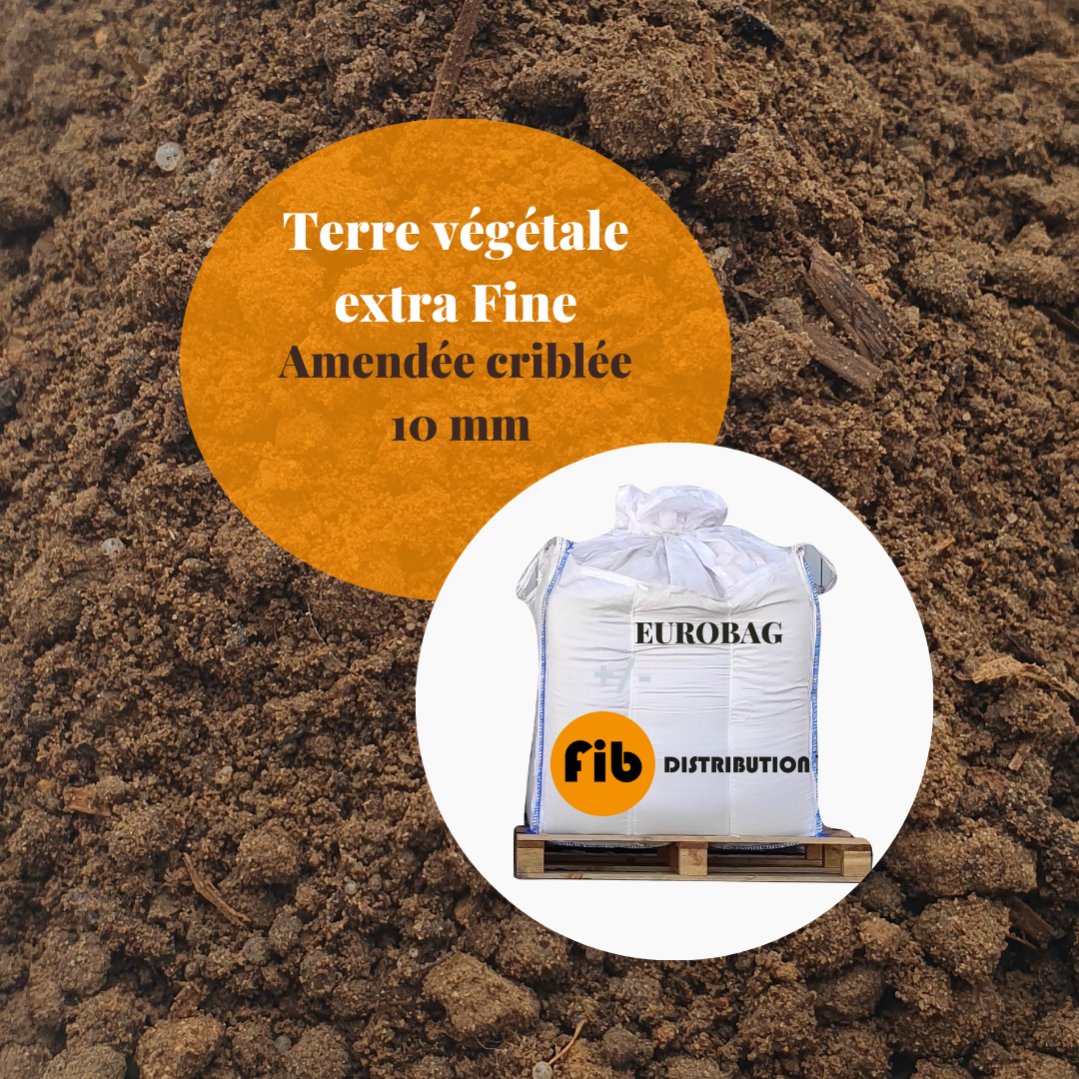 TERRE VÉGÉTALE AMENDÉE CRIBLÉE 10 MM EUROBAG +/ 600 Kg ( 600L) Leroy Merlin