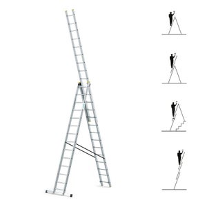 Échelle coulissante 4 plans Solide 4x8 échelons - Ladder-Steiger