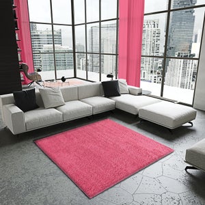 LONGSAO Soggiorno Grande Tappeto,180 x 200 cm, Cerchio geometrico rosa  grigio scuro semplice alla moda Tappeto Home Tappeto Moderno Tappeto Area