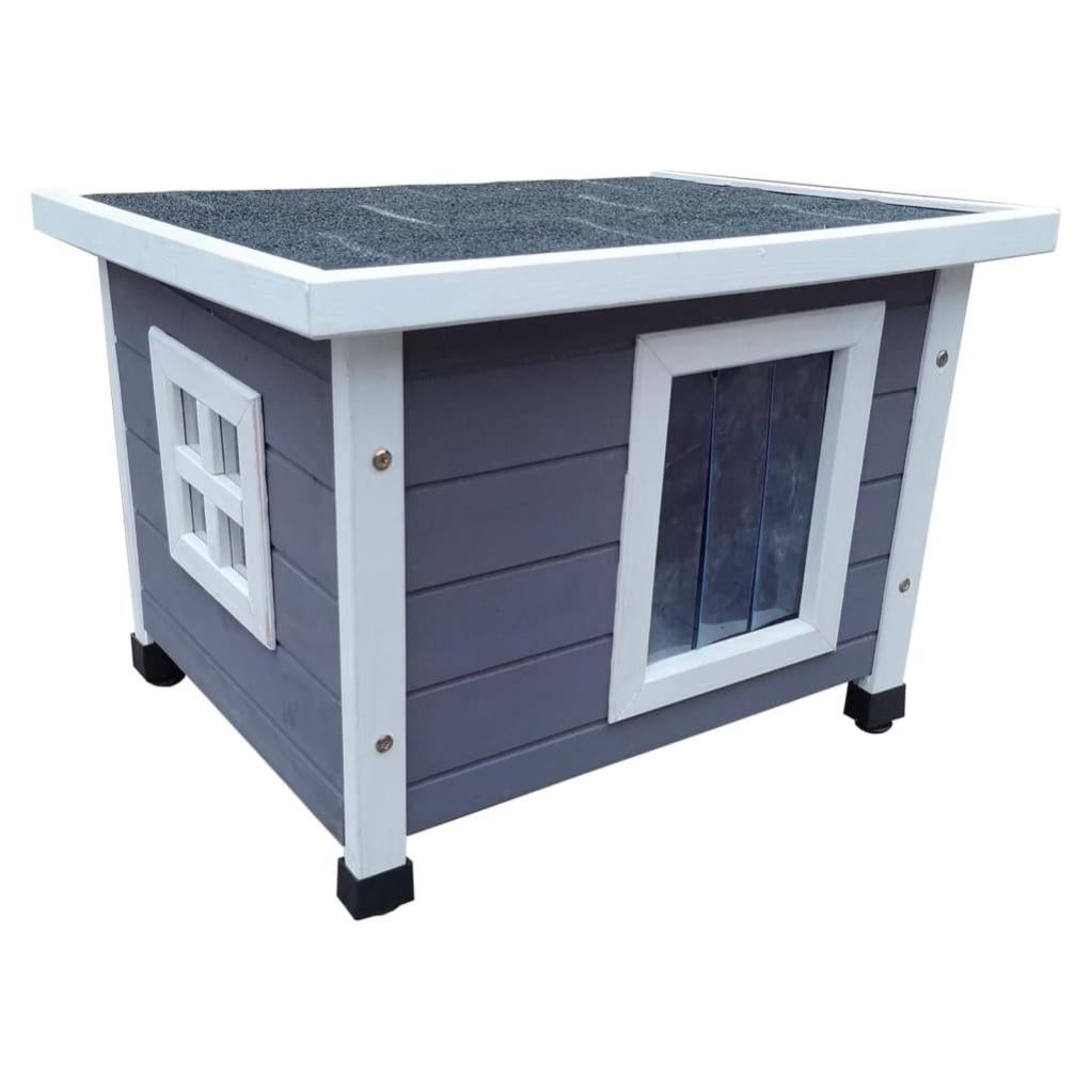 Maison Pour Chat Extérieur Chalet Blanc En Bois Isolé 57x47x44 Cm - Réf. 8673, Neuve