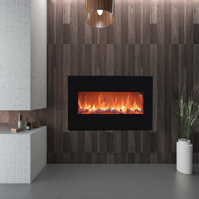 Aprica cheminée électrique murale moderne avec flamme réaliste 1500W