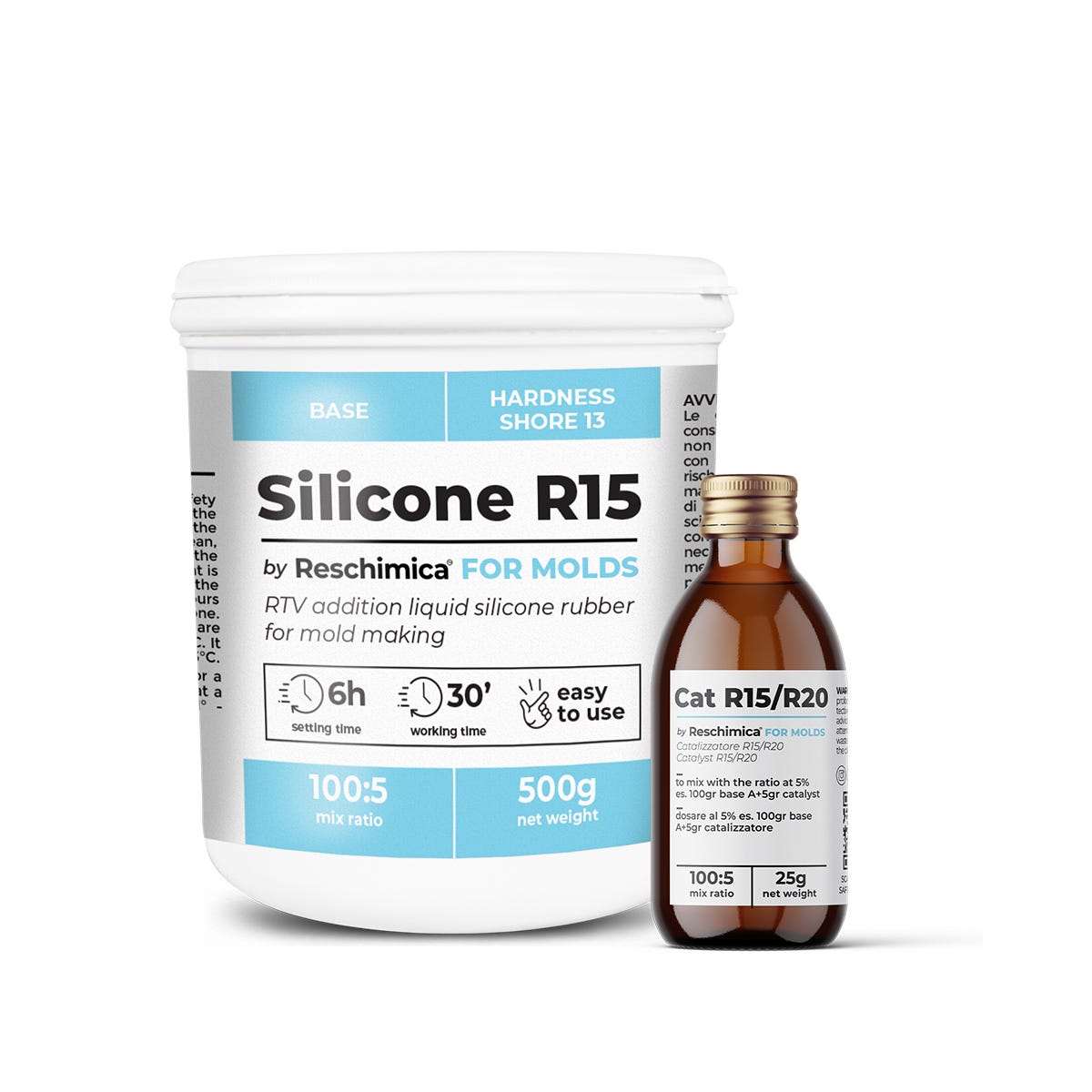 R PRO 20 Silicona Líquida para la Fabricación de Moldes de Silicona 1:1  (500 gr)