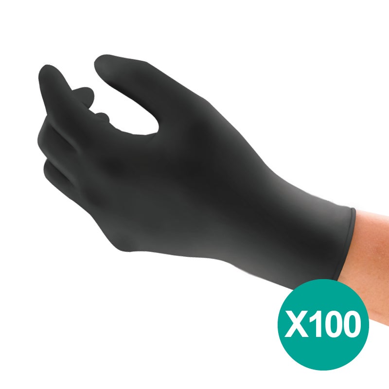 100 gants Nitrile L sans poudre sans latex hypoallergénique, certifié gants  alimentaires jetables