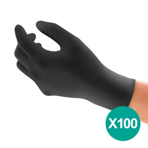 BLACKMAMBA - Boîte de 100 gants jetables nitrile noir S