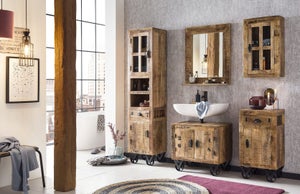 Meuble de salle de bain en bois de mindy 135 FIFTIES, mobilier de salle de  bain