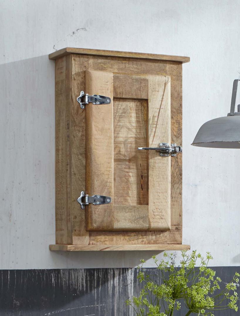 Meuble haut de salle de bain industriel en bois de manguier massif naturel laqué Galaxie - 2