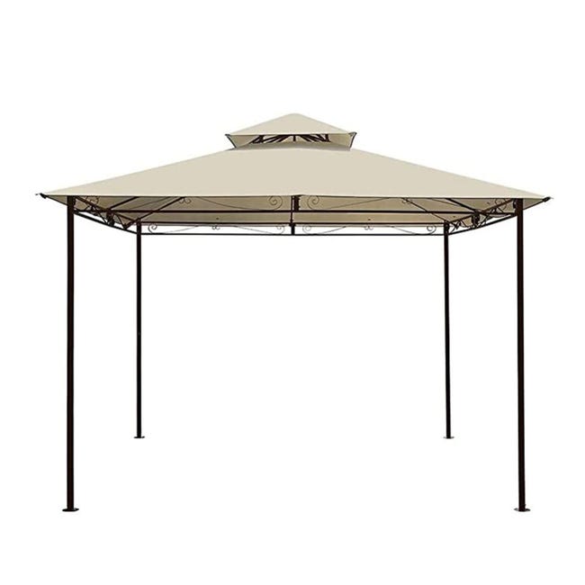 Gazebo Macon 2x3 Metri, Struttura In Acciaio Verniciato, Copertura In Polietilene, Colore Bianco