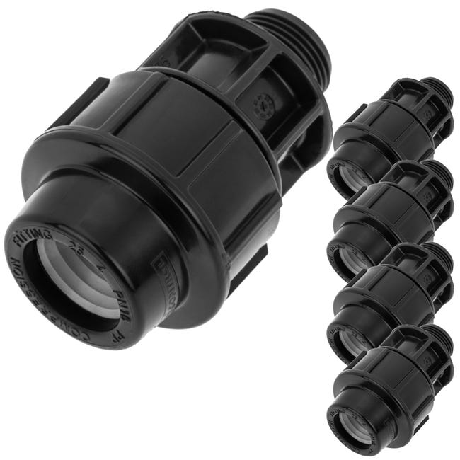 Lot de 5 embouts filetés mâle polyéthylène 20 mm x 1/2“ pour système d ...