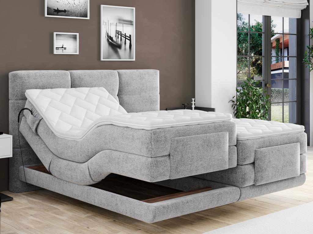 Ensemble Boxspring T Te De Lit Capitonn E Sommiers Relaxation Lectrique Matelas