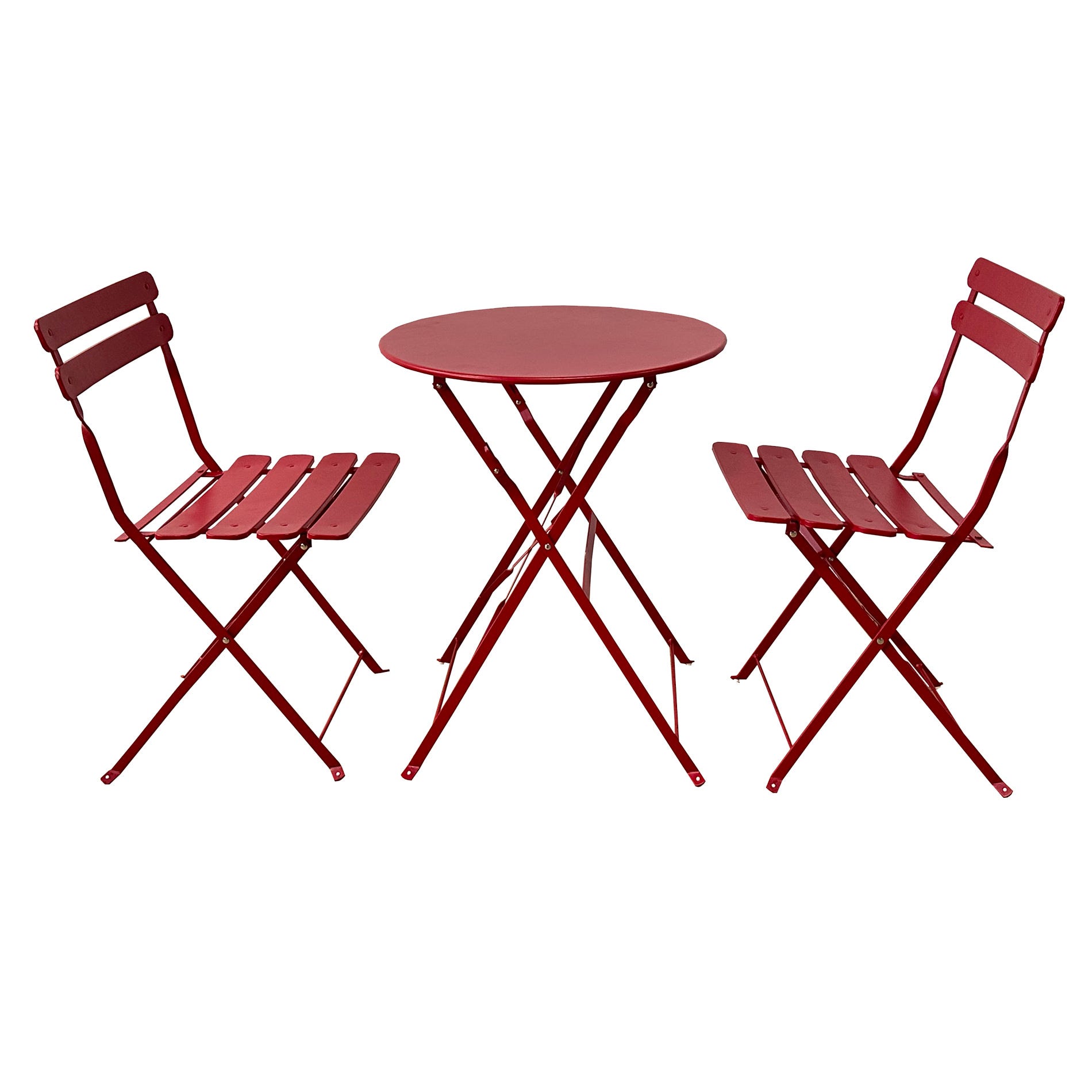 Ensemble bistrot 2 chaises + table pliante pour le jardin, le