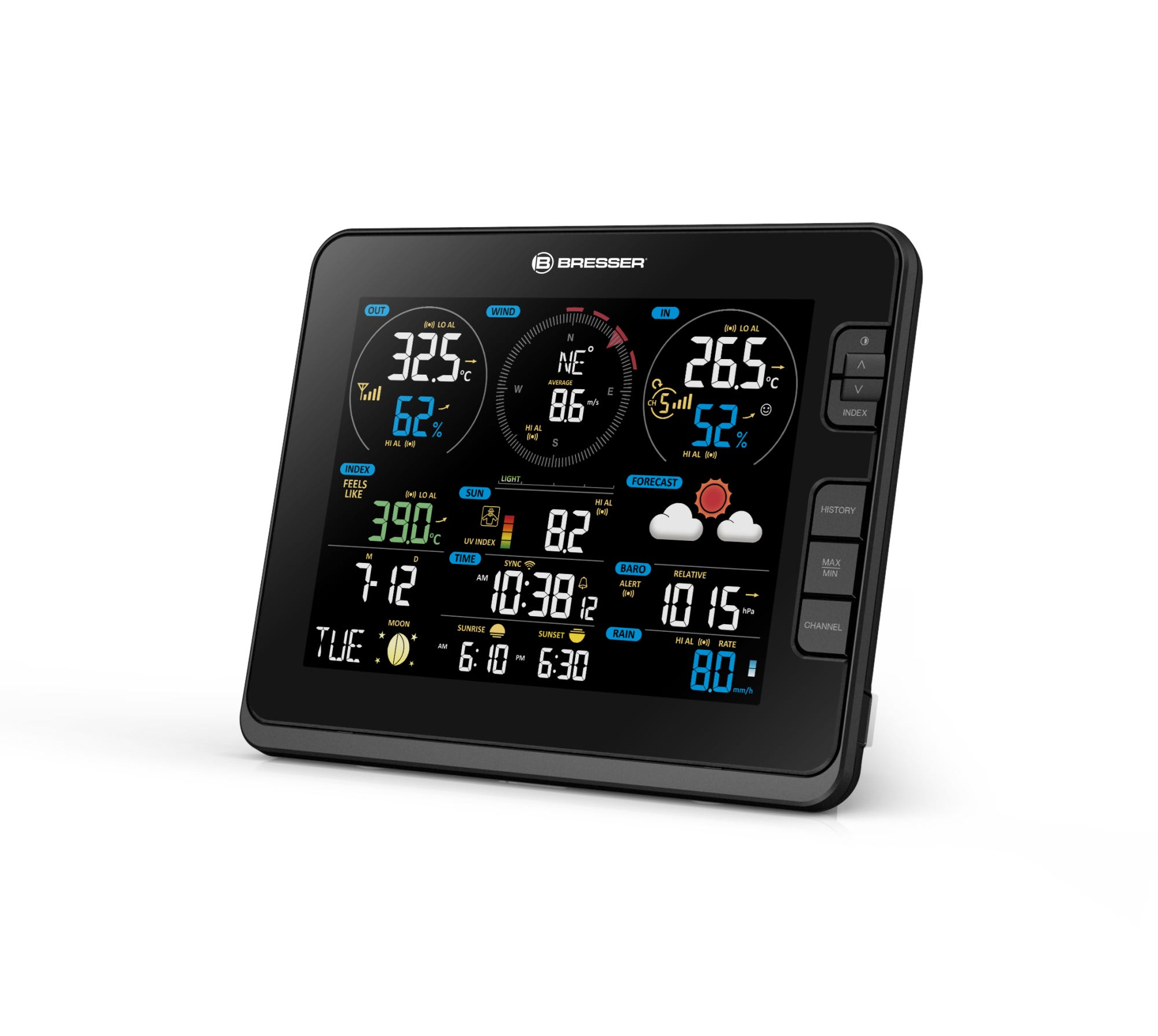 BRESSER 4CAST 10-stazione meteorologica Wi-Fi incl. sensore 8 in 1 | 15198 BRESSER 4CAST 10-stazione meteorologica Wi-Fi incl. sensore 8 in 1 | 15198