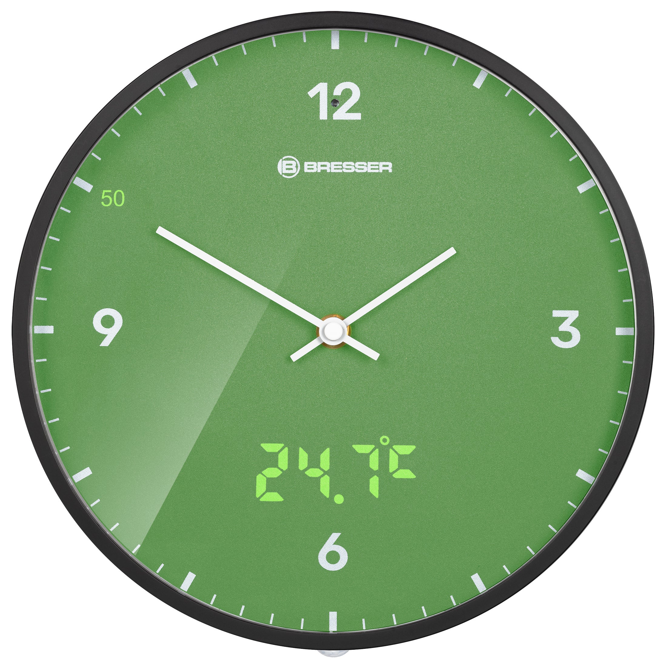 Horloge murale avec mesure de température et affichage météo couleur noir -  Bresser