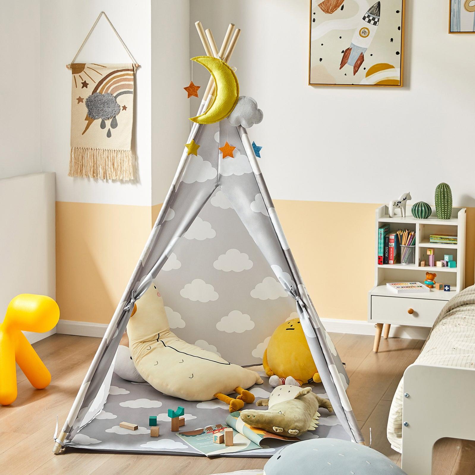 SoBuy Tenda Indiani Bambini Teepee Bambini Casette Bambini tenda per bambini  casetta da giardino per bambini Modello nuvola OSS03-A01