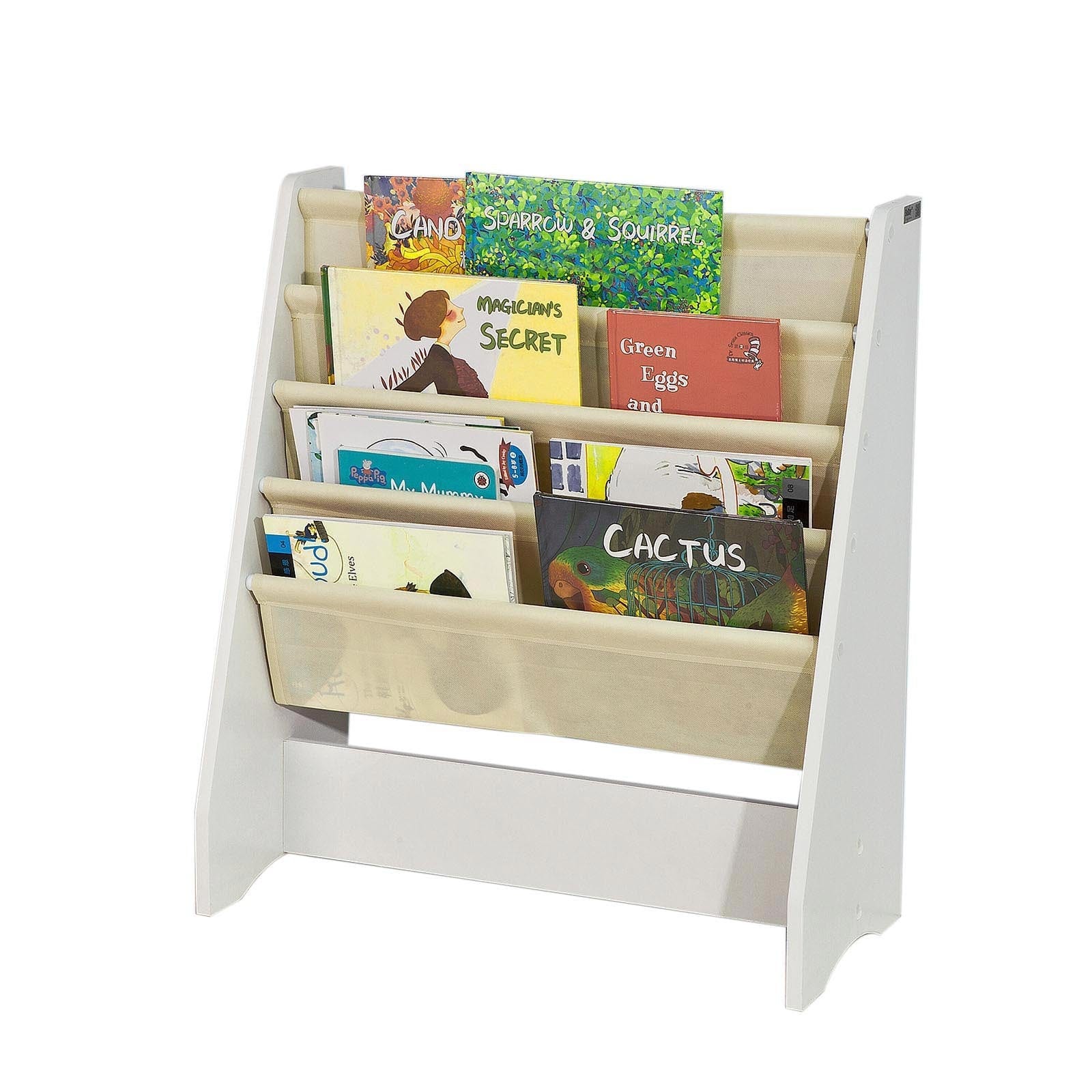 Librería Infantil para Niños con 4 Estanterías, Estantería de  Pared,Blanco,H80cm KMB08-K-W SoBuy ES