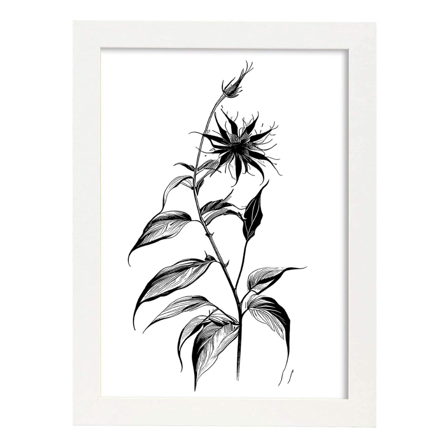 Nacnic Poster Fiori E Piante - Stile Pittura A Olio, Verde, Formato A4 (21x29,7 Cm) - 2