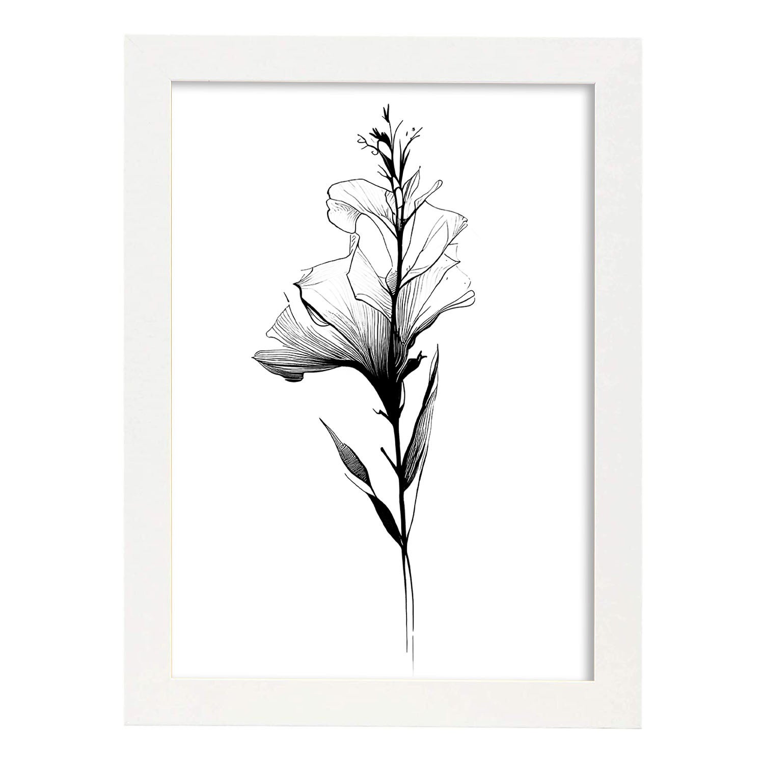 Mughetto Poster Botanico Di Piante Di Fiori In Bianco E Nero Linea Nordica  Stampe D'arte Per La La Camera Dei Bambini O La A4 Senza Cornice