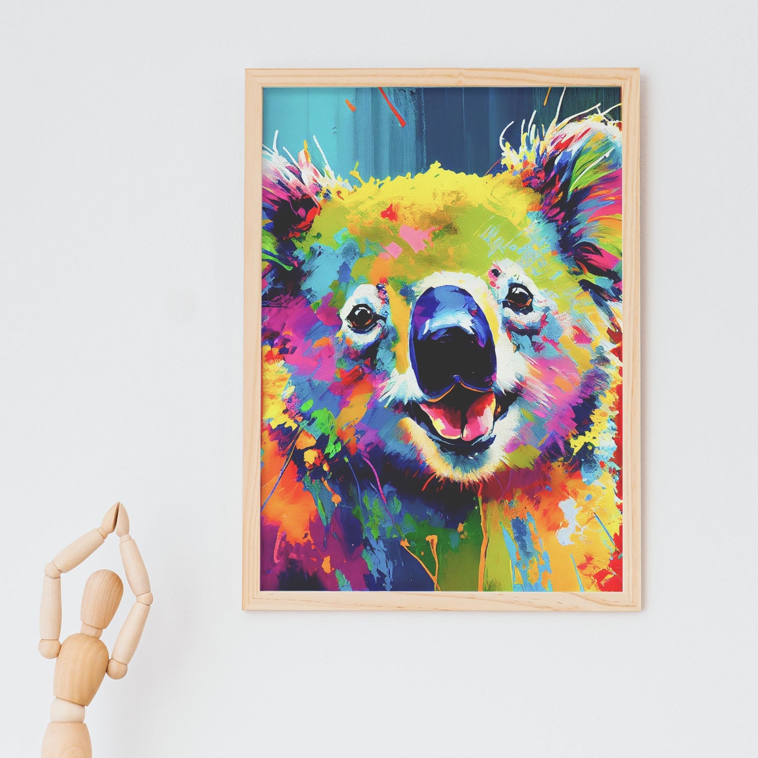 Nacnic Koala Animale Sorridente Variopinta Stampe Di Poster Da Parete Per  Camera Dei Bambini O Modello 2 A4 Con Cornici Nere