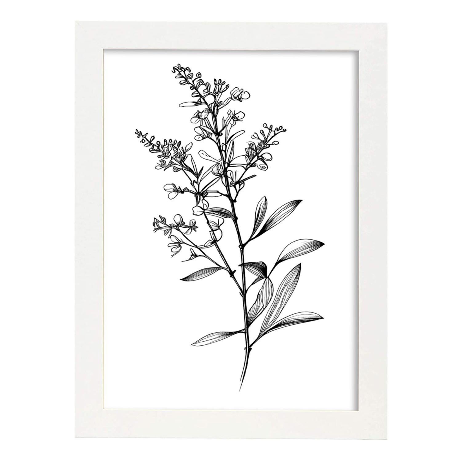 Poster Anatomico Cuore Con Fiori Nacnic - Cornice Legno A3