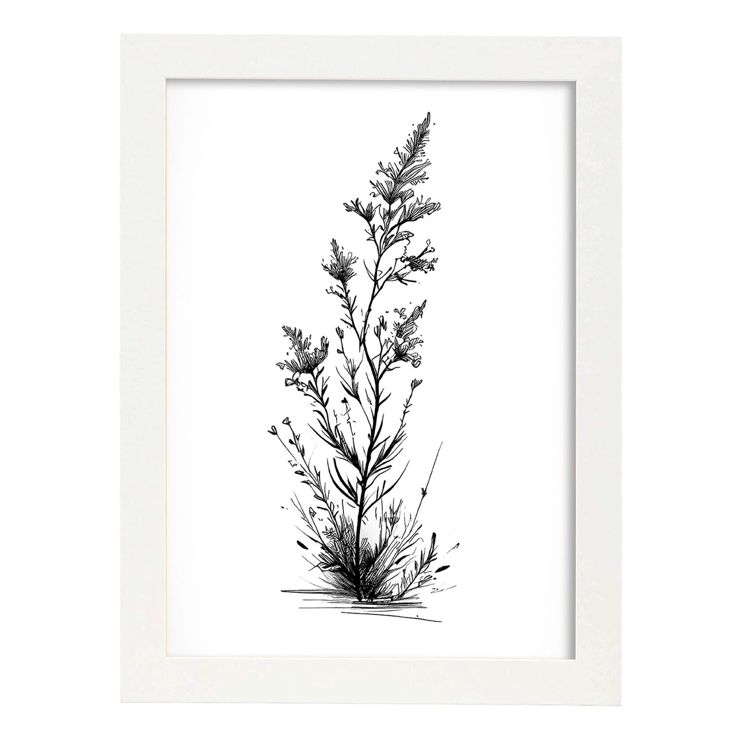 Nacnic Erica Di Poster Botanico Di Piante Di Fiori In Bianco E Nero Linea  Nordica Stampe Per Camera Dei Bambini Modello 3 A4 Con Cornici Bianche