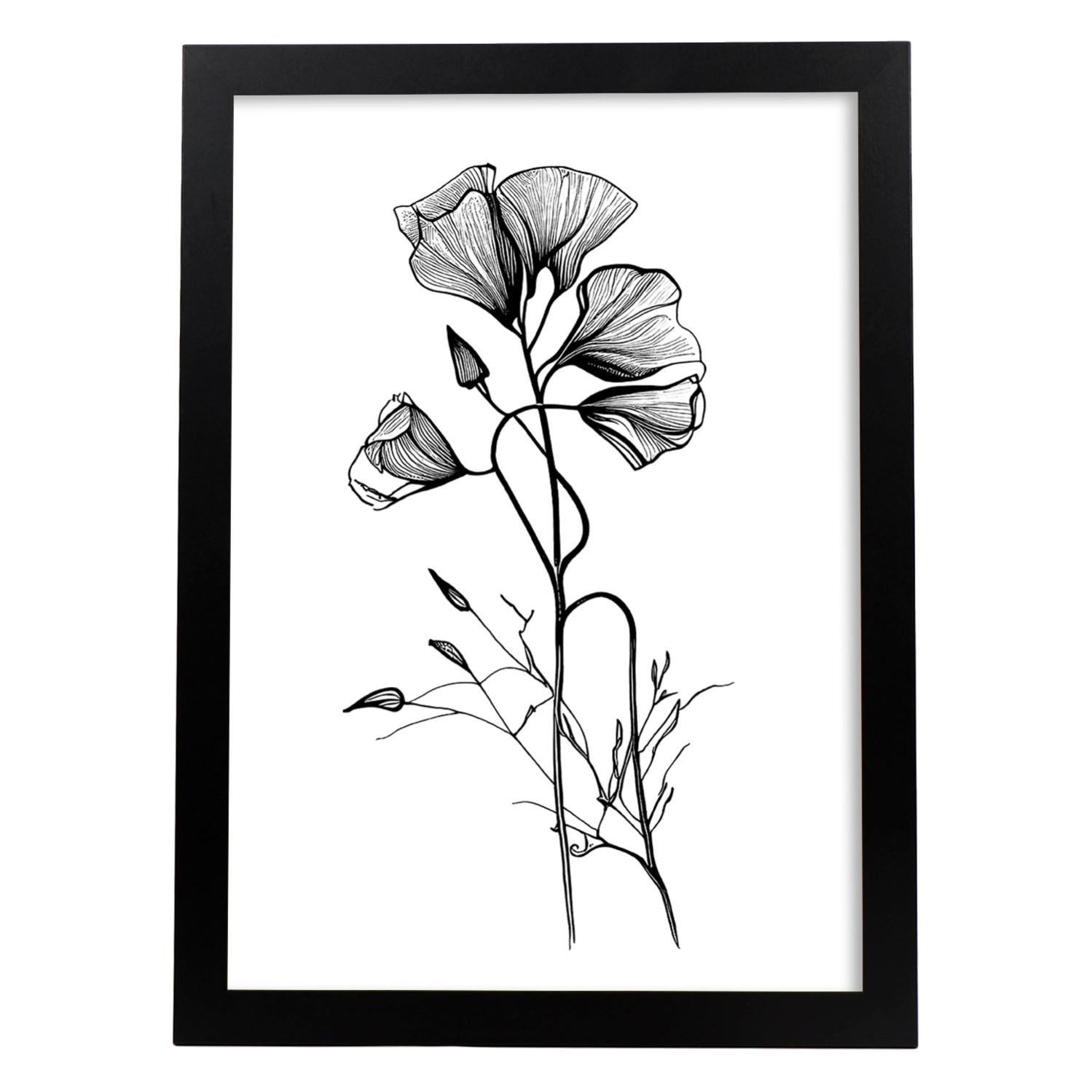Poster Nacnic Con Cornice Nera, Formato A3 (29,7x42 Cm), Design Di Brevetti Antichi Su Fondo Nero, Stampato In Spagna