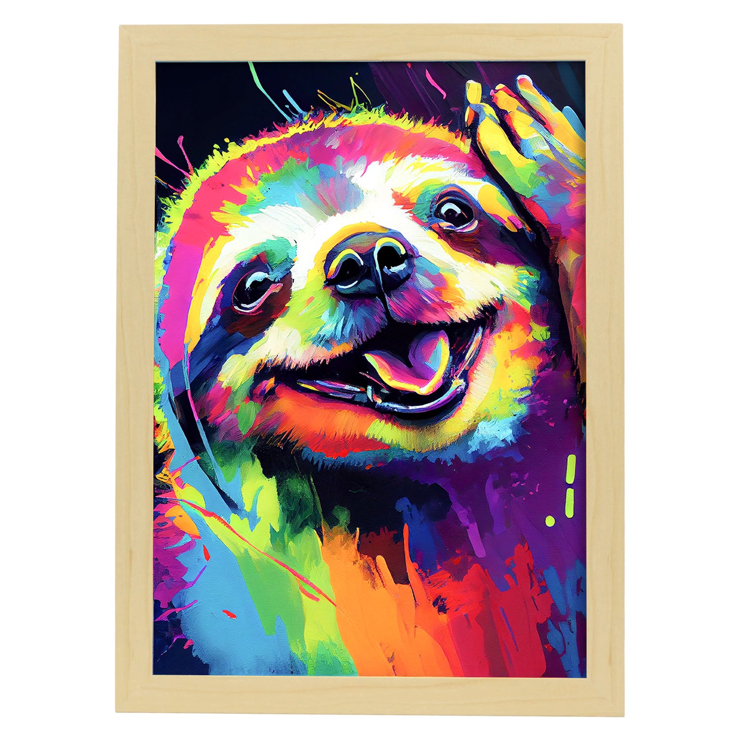 Nacnic Panda Animale Sorridente Variopinta Stampe Di Poster Da Parete Per  Camera Dei Bambini Del Soggiorno Modello 1 A3 Con Cornici In Legno Chiaro