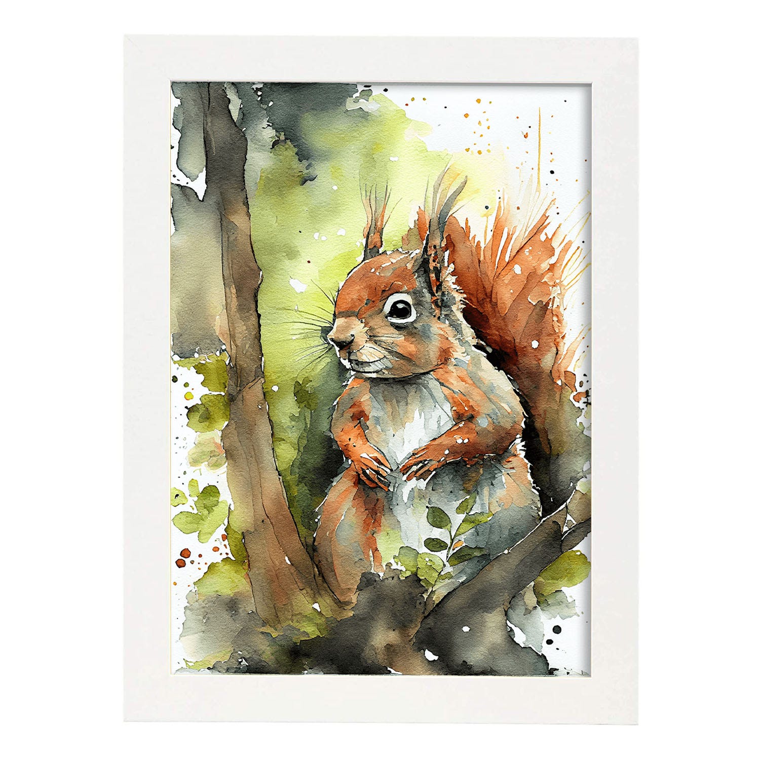 L'écureuil, peinture acrylique sur toile, décoration nature, cocooning,  féerie - Un grand marché