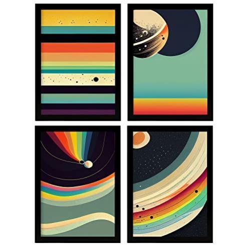 Set Di 3 Poster Astratti Galleria, Stampe D'arte Neutre Per Soggiorno E Camera Da Letto