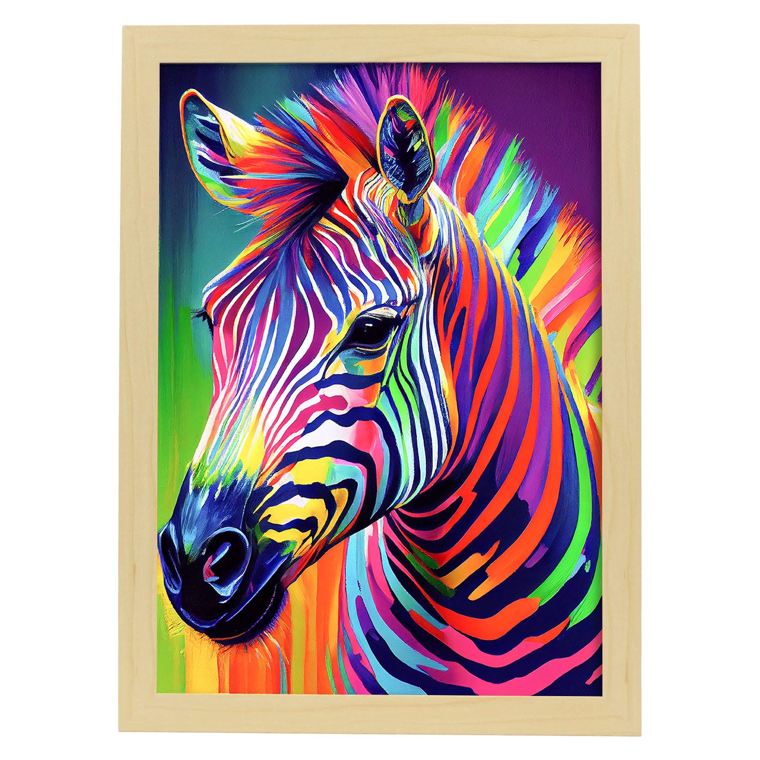 Nacnic Zebra Animale Sorridente Variopinta Stampe Di Poster Da