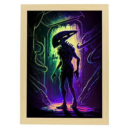 Cartaz Nacnic De Alien Em Ilustrações De Retratos De Cores E Desenhos  Animados De Personagens Famosos No Design Do Cinema E Decoração De  Interiores A4