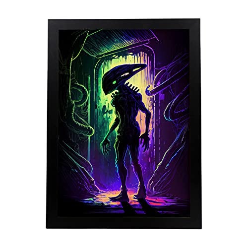 Cartaz Nacnic De Alien Em Ilustrações De Retratos De Cores E Desenhos  Animados De Personagens Famosos No Design Do Cinema E Decoração Do Interior  A3 B